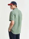 men green regular fit solid linen shirt Regular